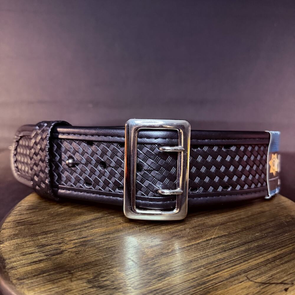 Bianchi 7960 Sam Browne Duty Belt Size 28" Black Basketweave Accumold 2.25" Wide